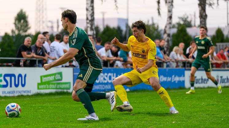 31.07.2026 - Fussball - Saison 2026 2027 - Regionalliga Bayern - 02. Spieltag: SC Eltersdorf - DJK Vilzing - JoTe - xjoxtex - Patrick Ort (14, SC Eltersdorf ) Erol Özbay (28, DJK Vilzing ) Marco Niedermayer (16, SC Eltersdorf )