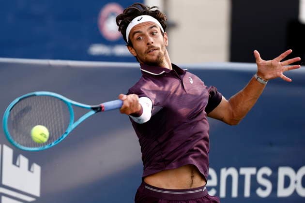 Washington DC Open tennis tounament Lorenzo Musetti of Italy in action against Rafael Jodar of Spain during their quarter-final match at the Washington DC Open tennis tournament, in Washington, DC, USA, 31 July 2026. WASHINGTON DC UNITED STATES  Copyright: xWILLxOLIVERx