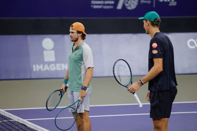 LOS CABOS TENNIS OPEN 2026 LOS CABOS TENNIS OPEN 2026 GONZALO ESCOBAR NIKI KALIYANDA VS FINN REYNOLDS JAMES WATT 31072026 LOS CABOS, MEXICO. Action photo of Finn Reynolds and James Watt, during semi final match at the Los Cabos Tennis Open 2026 at the Cabo Sports Complex in Baja California, Mexico. Foto de accion de Finn Reynolds y James Watt, durante juego semi final del Los Cabos Tennis Open 2026 celebrado en el Cabo Sports Complex en Baja California, Mexico. PHOTO BY IMAGENSHOP AGENCIA FOTOGRAFICA LOS CABOS BAJA CALIFORNIA MEXICO Copyright: xIMAGENSHOPxAGENCIAxFOTOGRAFICAx