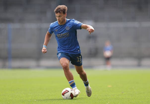 Max Marie (Eintracht Braunschweig) Fussball, Herren, Saison 2026 2027 2.BL, Eintracht Stadion, Eintracht Braunschweig gegen RAAL La Louviere, Saisonvorbereitung, Testspiel DFL REGULATIONS PROHIBIT ANY USE OF PHOTOGRAPHS AS IMAGE SEQUENCES AND OR QUASI-VIDEO.