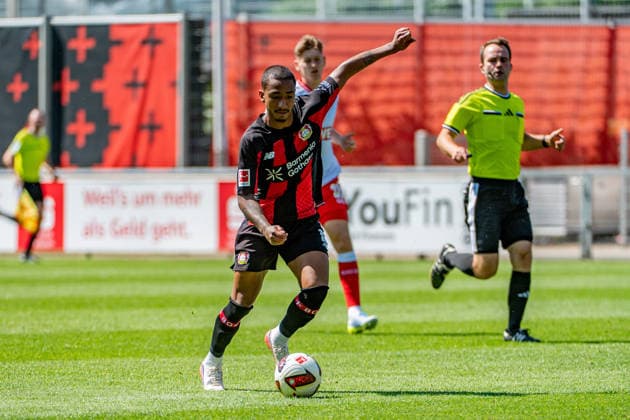 Testspiel Bayer 04 Leverkusen - Rot-Weiss Essen, am 01.08.2026, Ulrich-Haberland-Stadion, Leverkusen. Arthur (Bayer 04 Leverkusen 13), ; Testspiel Bayer 04 Leverkusen - Rot-Weiss Essen, am 01.08.2026, Ulrich-Haberland-Stadion, Leverkusen. Copyright: xBEAUTIFULxSPORTS Erlhofx