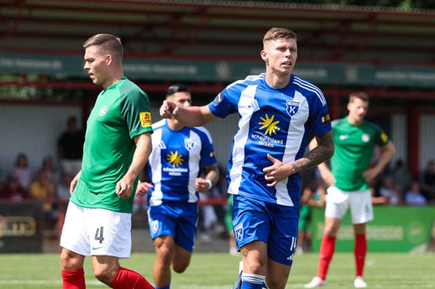 01.08.2026, Fussball, Herren, Regionalliga Nord, 1. Spieltag, HSC Hannover - BSV Kickers Emden Torjubel zum 0:1 durch Luc Ihorst (blau 14 BSV Kickers Emden)