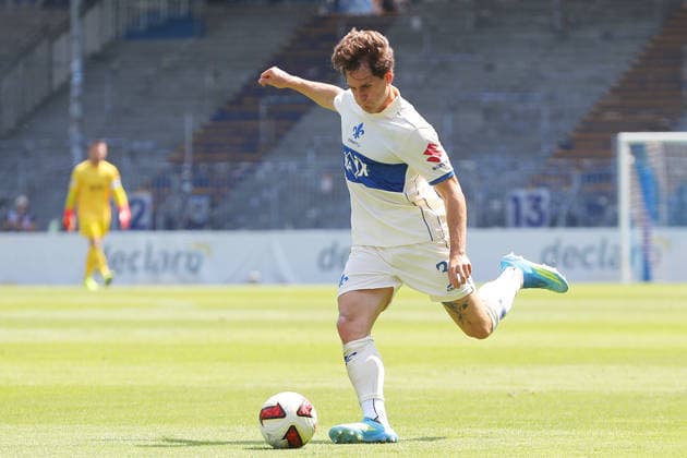 01.08.2026, xtvx, Fussball Testspiel, SV Darmstadt 98 - FC Portsmouth v.l. Florian Kleinhansl (SV Darmstadt 98) Torschuss, has a shot on goal (DFL DFB REGULATIONS PROHIBIT ANY USE OF PHOTOGRAPHS as IMAGE SEQUENCES and or QUASI-VIDEO) Darmstadt