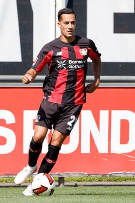 Leverkusen, Deutschland, Germany 1. Fussball Bundesliga, Saison 2026 2027 Testspiel Bayer 04 Leverkusen : Rot-Weiss Essen 3-0 am 01. 08. 2026 im Ulrich - Haberland Stadion in Leverkusen Lucas VAZQUEZ ( LEV) Photo: Norbert Schmidt, Duesseldorf