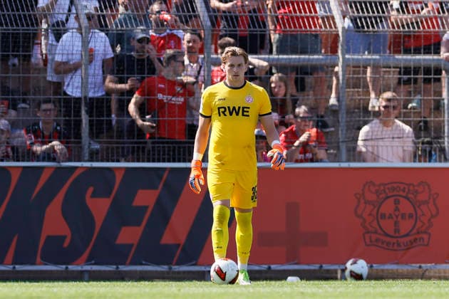 Fußball Testspiel Bayer 04 Leverkusen - Rot-Weiss Essen am 01.08.2026 im Ulrich-Haberland-Stadion in Ulrich-Haberland-Stadion Felix Wienand ( Rot-Weiss Essen )