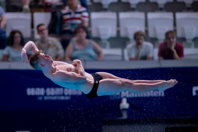 France, Paris, Centre Aquatique Olympique Metropole du Grand Paris, 01.08.2026, European Aquatics European Championships Diving, Day 2, Men™s 1m Springboard Preliminary, Jonathan Gisbert Schauer of Germany Photo by Eibner Pressefoto Tino Henschel European Aquatics European Championships Diving, Day 2, Men™s 1m Springboard Preliminary Paris Copyright: xEibnerxPressefotox