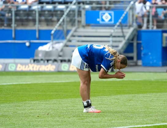 Foto : Jonna WREDE (HSV) ist enttäuscht nach verpasster Torchance zum möglichen 1-0 HSV Saisoneröffnung am Sa. 01.08.2026 Fussball Testspiel der Damen Hamburger SV - FC Everton