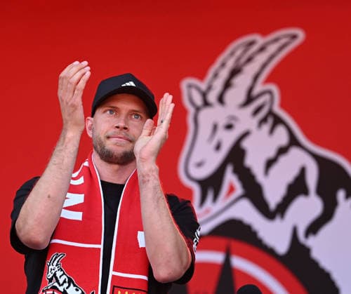 01.08.2026, xophax, Fussball 1.Bundesliga, 1.FC Koeln Saisoneröffnung beim 1.FC Köln am Rhein Energie Stadion. Mannschaft wird den Fans vorgestellt. Trainer Rene Wagner ( 1.FC Köln ). Köln