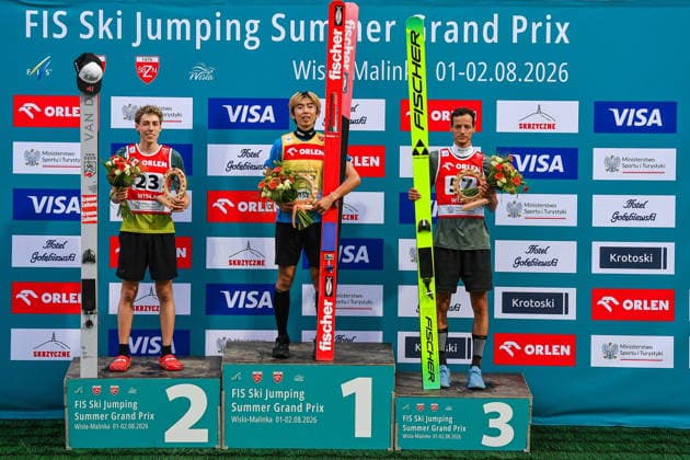 2026.08.01 Wisla Skoki narciarskie Sezon 2026 FIS Letnie Grand Prix w skokach narciarskich Wisla 2026 - Konkurs indywidualny N z Marco Woergoetter, Naoki Nakamura, Gregor Deschwanden, podium, radosc, wygrana, zwyciestwo Foto Marcin Bulanda PressFocus 2026.08.01 Wisla Ski jumping, Skispringen, Ski, nordisch Grand Prix Season 2026 Individual Men Season 2026 FIS Letnie Grand Prix w skokach narciarskich Wisla 2026 - Konkurs indywidualny Marco Woergoetter, Naoki Nakamura, Gregor Deschwanden, podium, radosc, wygrana, zwyciestwo Credit: Marcin Bulanda PressFocus NEWSPIX.PL --- newspix.pl POLAND OUT!