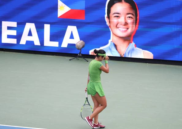 August 1, 2026, Washington, Columbia, USA: ALEXANDRA EALA of Philippines after the match against N. Osaka of Japan in semi-finals of Mubadala Washington DC, USA. Eala won 6:4, 6:2 Washington USA - ZUMAc278 20260801_zsp_c278_048 Copyright: xMarcinxCholewinskix