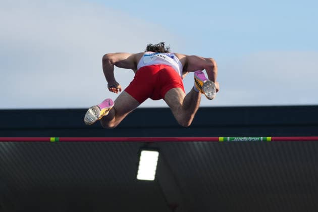 RECORD DATE NOT STATED 1st August 2026; Glasgow, Scotland; 2026 Commonwealth Games, Day Ten; Owen Heard of England during the Mens Pole Vault final AlecxBrown