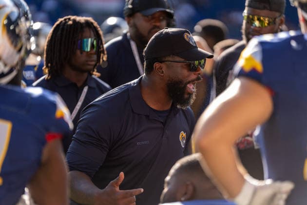 Joshua Fitzgerald (Alpine Rams, Head Coach Cheftrainer) ist außer sich, GER Rhein Fire vs. Alpine Rams, American Football, AFLE, Saison 2026, 01.08.2026 GER Rhein Fire vs. Alpine Rams, American Football, AFLE, Saison 2026, 01.08.2026 Duisburg Copyright: xEibner-Pressefoto FabianxFriesex EP_FFE
