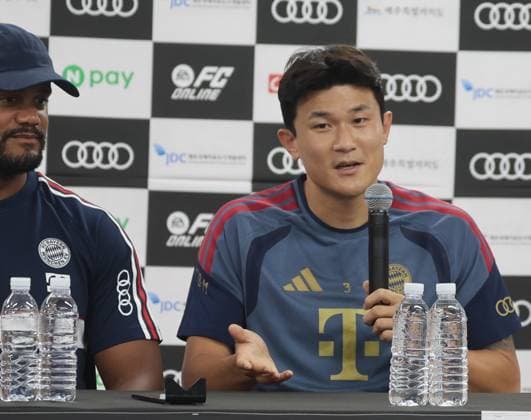 SKO, Kim Min-jae (FC Bayern Muenchen, 3), Pressekonferenz FC Bayern Muenchen vor dem Testspiel bei Jeju SK, Saison 2026-27, 03.08.2026 Bayern Muenchen Suedkorea Copyright: xEibner-Pressefotox EP_JNL