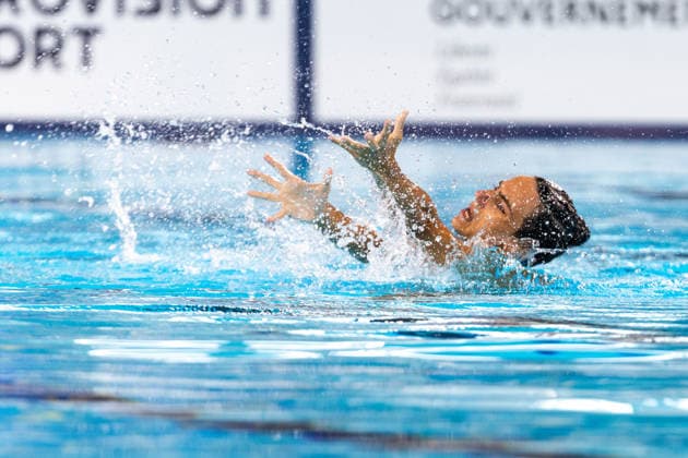 SWIMMING - EAC 2026 PARIS,FRANCE,03.AUG.26 - SWIMMING - European Aquatics Championships Paris 2026, artistic swimming, solo free, men. Image shows David Martinez Delgado (SWE).  GEPAxpictures xPhilippxBrem