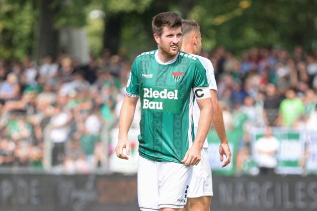 01.08.2026, Herren, Fussball, Saison 2026 2027, Regionalliga Bayern, 2. Spieltag: 1. FC Schweinfurt 1905 - TSV 1860 München Kevin Fery (FC Schweinfurt 05, 15), Einzelbild Schweinfurt Riedel-Bau-Arena im Sachs-Stadio Bayern Unterfranken Deutschland