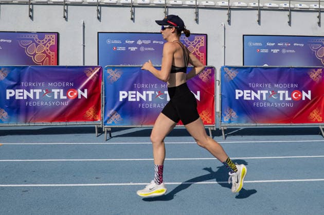 2026 European Modern pentathlon, moderner Fünfkampf Championships begin in Istanbul ISTANBUL, TURKIYE - AUGUST 03: Athletes compete in various categories as the 2026 European Modern Pentathlon Championships kick off at the Burhan Felek Sports Complex in Istanbul, Turkiye, on August 03, 2026. Celal Gunes Anadolu Istanbul Turkey. Editorial use only. Please get in touch for any other usage.  Copyright: x2026xAnadoluxCelalxGunesx