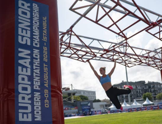 2026 European Modern pentathlon, moderner Fünfkampf Championships begin in Istanbul ISTANBUL, TURKIYE - AUGUST 03: Athletes compete in various categories as the 2026 European Modern Pentathlon Championships kick off at the Burhan Felek Sports Complex in Istanbul, Turkiye, on August 03, 2026. Celal Gunes Anadolu Istanbul Turkey. Editorial use only. Please get in touch for any other usage.  Copyright: x2026xAnadoluxCelalxGunesx