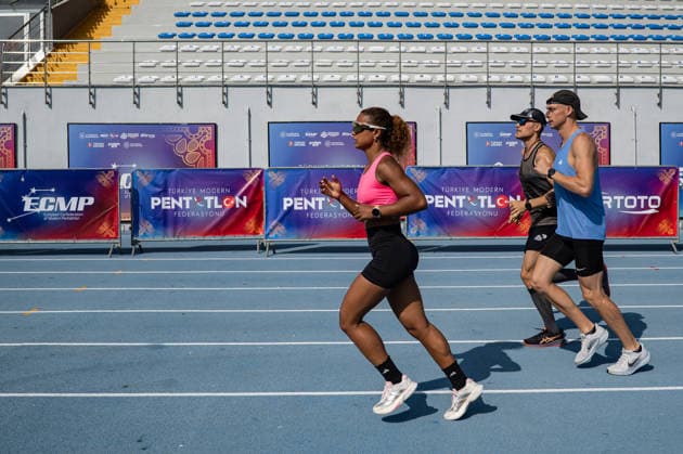 2026 European Modern pentathlon, moderner Fünfkampf Championships begin in Istanbul ISTANBUL, TURKIYE - AUGUST 03: Athletes compete in various categories as the 2026 European Modern Pentathlon Championships kick off at the Burhan Felek Sports Complex in Istanbul, Turkiye, on August 03, 2026. Celal Gunes Anadolu Istanbul Turkey. Editorial use only. Please get in touch for any other usage.  Copyright: x2026xAnadoluxCelalxGunesx