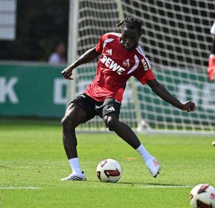 03.08.2026, xophax, Fussball 1.Bundesliga, 1.FC Koeln Training am Geissbockheim des 1.FC Köln. Gideon Mensah ( 1.FC Köln ) Köln