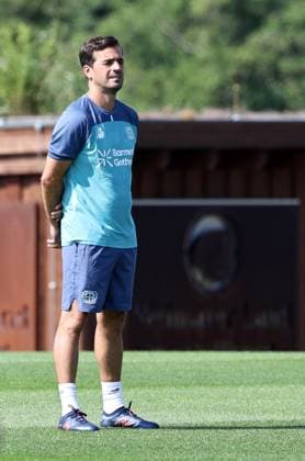 GER, Trainingslager Bayer 04 Leverkusen - Blankenhain 03.08.2026, Blankenhain, GER, Saison 2026 2027, 1.Bundesliga, Bayer 04 Leverkusen - Trainingslager im Bild Trainer Carles Martinez (Leverkusen) DFL regulations prohibit any use of photographs as image sequences and or quasi-video