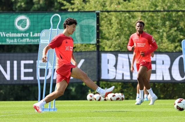 GER, Trainingslager Bayer 04 Leverkusen - Blankenhain 03.08.2026, Blankenhain, GER, Saison 2026 2027, 1.Bundesliga, Bayer 04 Leverkusen - Trainingslager im Bild Ibrahim Maza (Leverkusen) am Ball DFL regulations prohibit any use of photographs as image sequences and or quasi-video