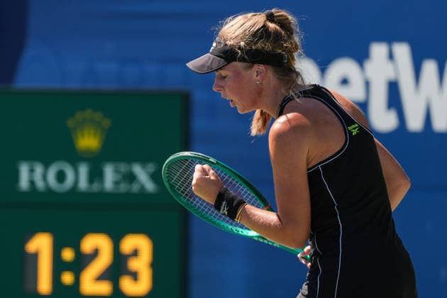 WTA, Tennis Damen Masters 1000 National Bank Open Toronto 2026 - Round of 128 - Day 3 Magdalena French of Poland celebrates after a point during the Women™s Singles round of 128 match against Leolia Jeanjean of France on day 3 of the WTA Masters 1000 National Bank Open at Sobeys Stadium on August 3, 2026, in Toronto, Canada. (Photo by Leonardo Ramirez Eyepix Group) Copyright: xLeonardoxRamirezx xEyepixxGroupx LR03082026-00028