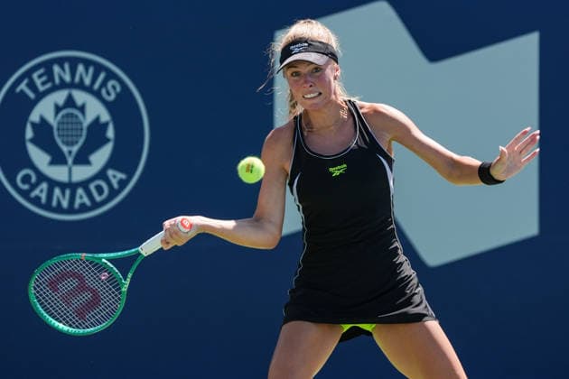 WTA, Tennis Damen Masters 1000 National Bank Open Toronto 2026 - Round of 128 - Day 3 Magdalena French of Poland plays a forehand during the Women™s Singles round of 128 match against Leolia Jeanjean of France on day 3 of the WTA Masters 1000 National Bank Open at Sobeys Stadium on August 3, 2026, in Toronto, Canada. (Photo by Leonardo Ramirez Eyepix Group) Copyright: xLeonardoxRamirezx xEyepixxGroupx LR03082026-08680