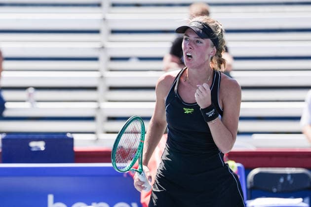 WTA, Tennis Damen Masters 1000 National Bank Open Toronto 2026 - Round of 128 - Day 3 Magdalena French of Poland celebrates after a point during the Women™s Singles round of 128 match against Leolia Jeanjean of France on day 3 of the WTA Masters 1000 National Bank Open at Sobeys Stadium on August 3, 2026, in Toronto, Canada. (Photo by Leonardo Ramirez Eyepix Group) Copyright: xLeonardoxRamirezx xEyepixxGroupx LR03082026-09370