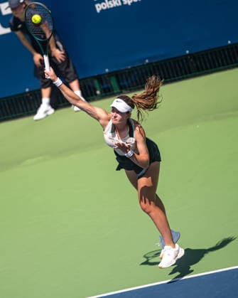 Warszawa 04.08.2026. Tennis. WTA, Tennis Damen 125 Warsaw T-Mobile Polish Open, day 3, Warsaw, Poland --- Tenis. Turniej WTA 125 Warsaw T-Mobile Polish Open, dzien 3, Warszawa Persons shown : Weronika Ewald Fot. Kai Taller Arena Akcji NEWSPIX.PL --- newspix.pl POLAND OUT! 