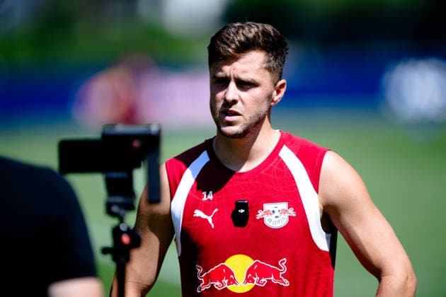 Christoph Baumgartner (RB Leipzig, 14), beim Interview RB Leipzig, Fussball, Trainingslager Austria, Saison Vorbereitung, Saison 2026 2027, GER, 04.08.2026, Eibner-Pressefoto Andreas Ulmer RB Leipzig, Fussball, Trainingslager Austria, Saison Vorbereitung, Saison 2026 2027, GER, 04.08.2026, Copyright: xEibner-Pressefoto AndreasxUlmerx EP_AUR