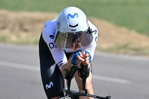 04.08.2026 --- Lacets de Marsannay, Frankreich --- Radsport --- Tour De France Femmes --- 4. Etappe Einzelzeitfahren von Gevrey-Chambertin nach Dijon --- --- Marlen Reusser (Movistar Team) Tour De France Femmes stage 4