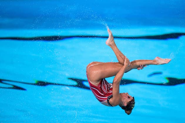 260804 An athlete of team Italy competes in artistic swimming team technical final during day five of the 2026 European Aquatics Championships on August 4, 2026 in Saint-Denis. Photo: Joel Marklund BILDBYRAN kod JM JM0831 bbeng konstsim artistic swimming 2026 european aquatics championships em Copyright: JOELxMARKLUND BB260804JM031