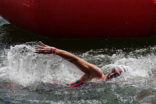 Open Water, Women s 10km, Linda Caponi from Italy, winner of the bronze medal at the European Aquatics Championships Paris 2026, Paris, August 03, 2026 .  Copyright: xGianxMattiaxD Alberto LaPressex