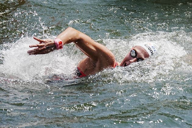 Open Water, Women s 10km, Linda Caponi from Italy, winner of the bronze medal at the European Aquatics Championships Paris 2026, Paris, August 03, 2026 .  Copyright: xGianxMattiaxD Alberto LaPressex