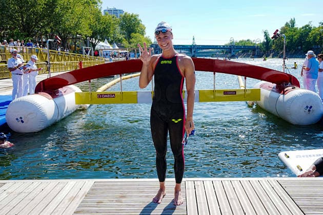 Open Water, Women s 10km, Linda Caponi from Italy, winner of the bronze medal at the European Aquatics Championships Paris 2026, Paris, August 03, 2026 .  Copyright: xGianxMattiaxD Alberto LaPressex