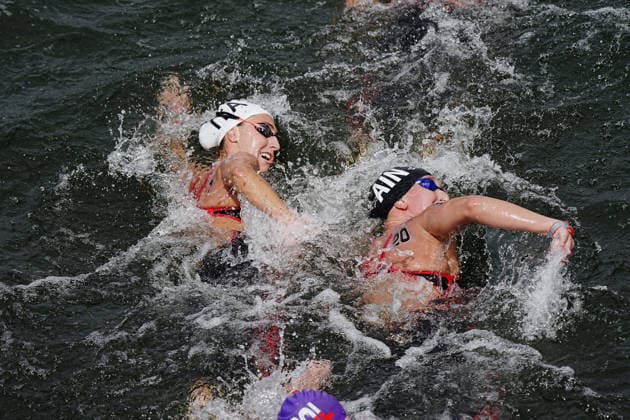 Open Water, Women s 10km, Linda Caponi from Italy, winner of the bronze medal at the European Aquatics Championships Paris 2026, Paris, August 03, 2026 .  Copyright: xGianxMattiaxD Alberto LaPressex