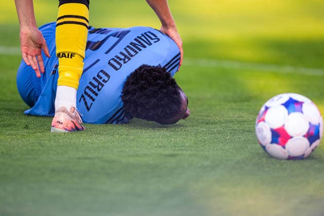 260804 Sandro Cruz of Slovan Bratislava during the Champions League football qualifying match between Mjällby and Slovan Bratislava on August 4, 2026 in Hällevik. Photo: Christoffer Borg Mattisson BILDBYRAN COP 261 CB0545 fotboll football soccer fotball uefa champions league champions league mjällby slovan bratislava bbeng Copyright: CHRISTOFFERxBORGxMATTISSON BB260804CB116