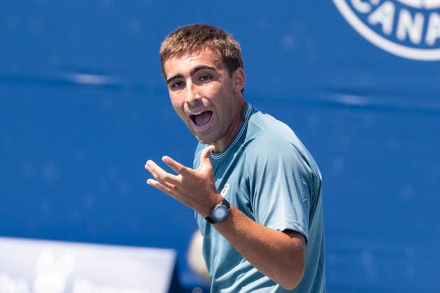 August 4, 2026, Montreal, Quebec, Canada: DANIEL MERIDA from Spain reaction in match against Liam Draxl from Canada in first round at Canadian Open at IGA stadium in Montreal, Quebec, Canada on 2026-08-04 Montreal Canada - ZUMAl189 20260804_zsp_l189_039 Copyright: xYannickxLegarex