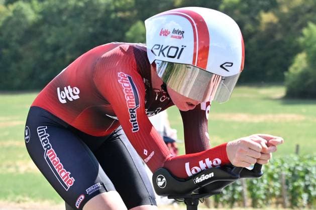 04.08.2026 --- Lacets de Marsannay, Frankreich --- Radsport --- Tour De France Femmes --- 4. Etappe Einzelzeitfahren von Gevrey-Chambertin nach Dijon --- --- Linda Riedmann (Lotto Intermarche) Tour De France Femmes stage 4