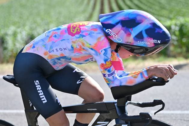 04.08.2026 --- Lacets de Marsannay, Frankreich --- Radsport --- Tour De France Femmes --- 4. Etappe Einzelzeitfahren von Gevrey-Chambertin nach Dijon --- --- Kasia Niewiadoma-Phinney (Canyon Sram) Tour De France Femmes stage 4