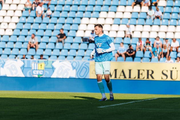 04.08.2026, GER, Regionalliga Nord-Ost, 3. Spieltag, Saison 2026 2027), Chemnitz, Chemnitzer FC - FSV Zwickau David Richter (Chemnitzer FC 1) bei der Erwärmung Chemnitz eins-Stadion - An der Gellertstraße Sachsen Deutschland Copyright: xnordphotoxGmbHx xTrienitzx