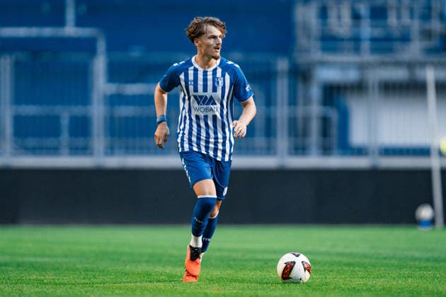 Deutschland: Regionalliga Nordost 2026 2027, 3. Spieltag - 1. FC Magdeburg II vs FSV 63 Luckenwalde - AVNET ARENA (Magdeburg): Nick Meier (1. FC Magdeburg II, 20) am Ball Copyright: xTomxLauruschkatx
