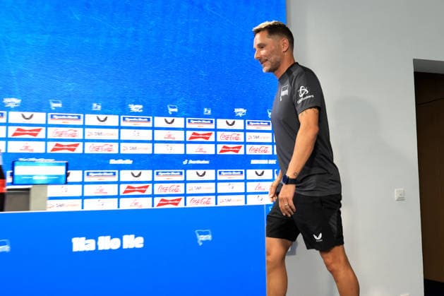 05.08.2026, DEU GER, Fussball , 2.Fussballbundesliga, Saison 2026 2027), Sportforum, Hertha BSC, Pressekonferenz Cheftrainer Stefan Leitl (Hertha BSC Berlin) 2. Liga: DFB DFL regulations prohibit any use of photographs as image sequences and or quasi-video) Berlin Sportforum Berlin Deutschland Copyright: xNordphotox xEnglerx