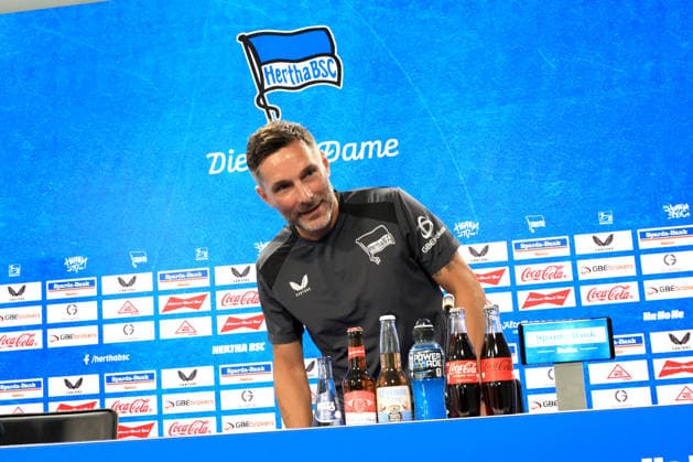 05.08.2026, DEU GER, Fussball , 2.Fussballbundesliga, Saison 2026 2027), Sportforum, Hertha BSC, Pressekonferenz Cheftrainer Stefan Leitl (Hertha BSC Berlin) 2. Liga: DFB DFL regulations prohibit any use of photographs as image sequences and or quasi-video) Berlin Sportforum Berlin Deutschland Copyright: xNordphotox xEnglerx