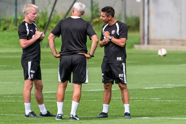 Co-Trainer Peter Nemeth Jens Schuster Trainer Marcel Rapp ( Pauli ) Deutschland , Hamburg , Trainingsgelände an der Kollaustrasse , Fussball , 2. Bundesliga , FC St Pauli