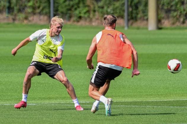 Rony Jansson Lars Ritzka ( Pauli ) Deutschland , Hamburg , Trainingsgelände an der Kollaustrasse , Fussball , 2. Bundesliga , FC St Pauli