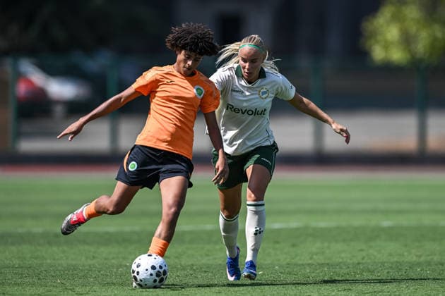 260805 Anna Walter of Hammarby during the UEFA Women s Champions League qualifying match between Hammarby and Apolonia on August 5, 2026 in Biella. Photo: Daniele Buffa BILDBYRAN COP 18 XY0120 fotboll football soccer fotball uefa womens champions league hammarby apolonia dam bbeng kval Copyright: DanielexBuffa BB260805BB217