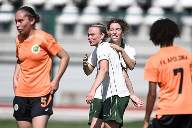 260805 Mari Nyhagen Rosendal of Hammarby celebrates after scoring 0-1 during the UEFA Women s Champions League qualifying match between Hammarby and Apolonia on August 5, 2026 in Biella. Photo: Daniele Buffa BILDBYRAN COP 18 XY0120 fotboll football soccer fotball uefa womens champions league hammarby apolonia dam bbeng kval jubel Copyright: DanielexBuffa BB260805BB246