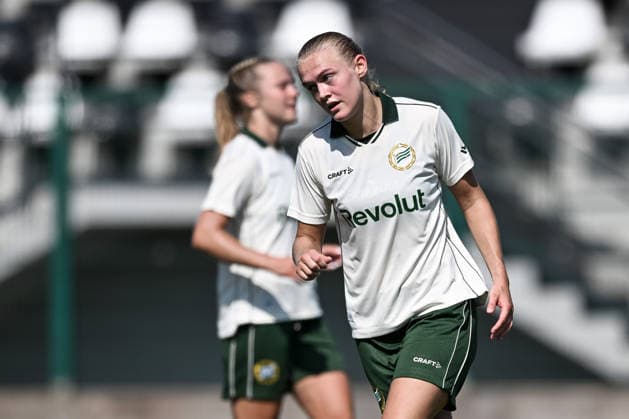 260805 Elin Sorum of Hammarby celebrates after scoring 0-2 during the UEFA Women s Champions League qualifying match between Hammarby and Apolonia on August 5, 2026 in Biella. Photo: Daniele Buffa BILDBYRAN COP 18 XY0120 fotboll football soccer fotball uefa womens champions league hammarby apolonia dam bbeng kval jubel Copyright: DanielexBuffa BB260805BB252