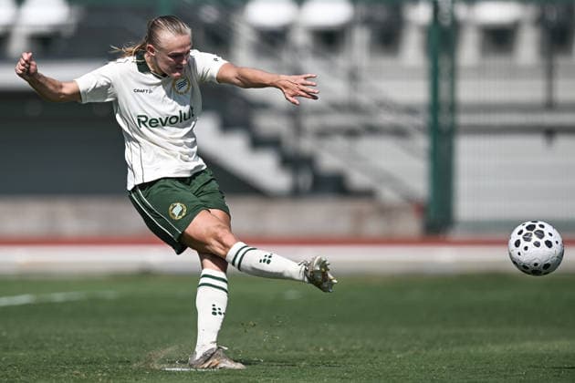 260805 Elin Sorum of Hammarby scores the 0-2 goal during the UEFA Women s Champions League qualifying match between Hammarby and Apolonia on August 5, 2026 in Biella. Photo: Daniele Buffa BILDBYRAN COP 18 XY0120 fotboll football soccer fotball uefa womens champions league hammarby apolonia dam bbeng kval Copyright: DanielexBuffa BB260805BB253